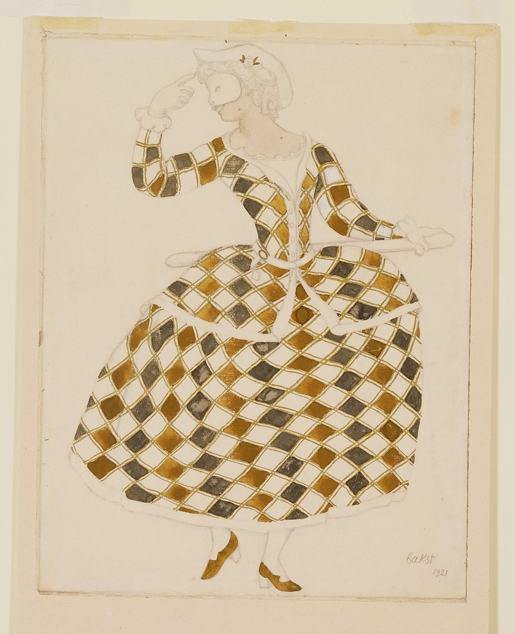 哥伦拜恩的服装设计，来自睡美人，1921年 作者 莱昂·巴克斯特