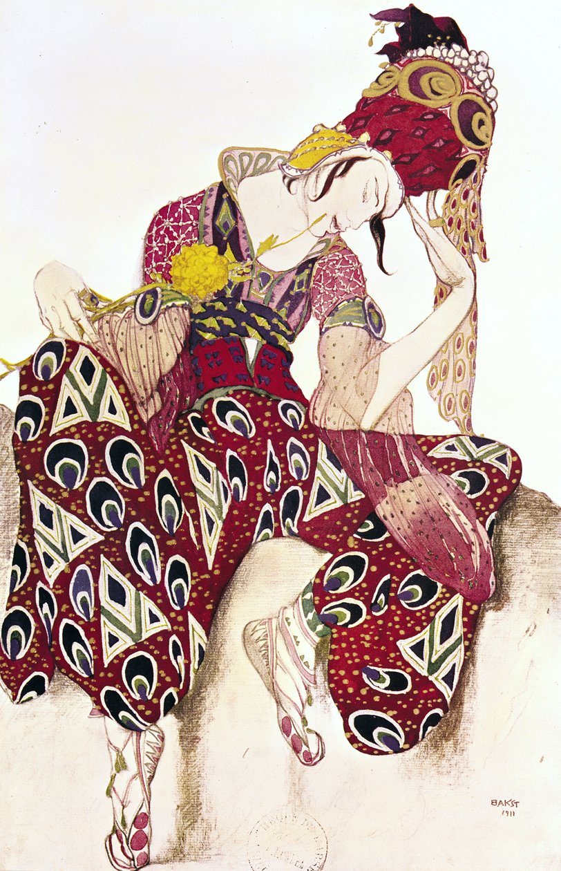 Nijinsky在芭蕾舞剧“La Peri”中的服装设计作者Paul Dukas（1865-1935）1911 作者 莱昂·巴克斯特