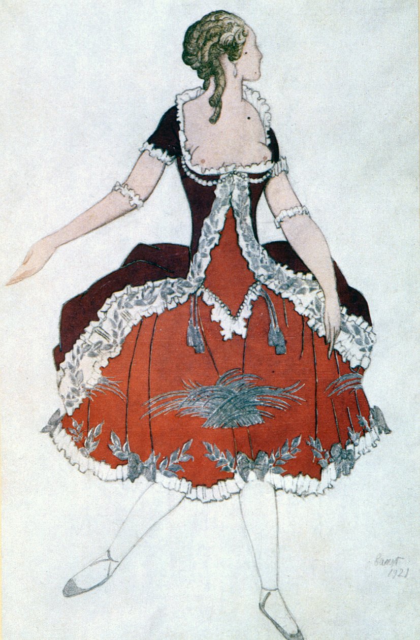 公主极光的服装设计，来自睡美人，1921年 作者 莱昂·巴克斯特