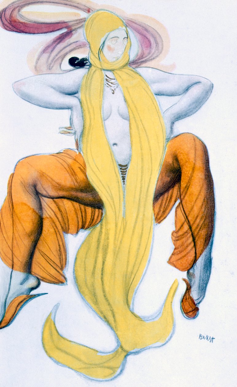 Bacchic Dancer的服装设计，来自The Joseph of Joseph，c.1914 作者 莱昂·巴克斯特