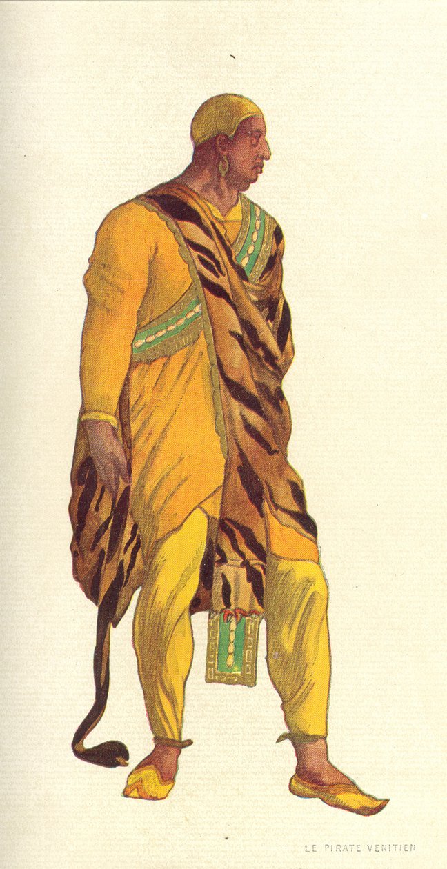 1914年“约瑟夫传奇”中威尼斯海盗的服装设计（wc und gouache on paper） 作者 莱昂·巴克斯特