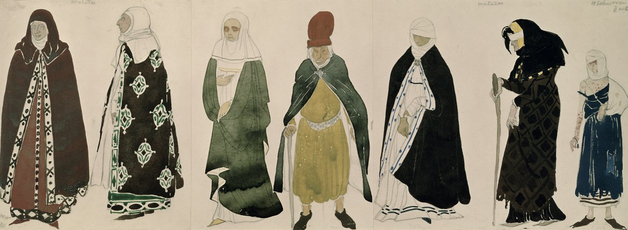 1911年“圣塞巴斯蒂安的殉难”中使者的服饰 作者 莱昂·巴克斯特