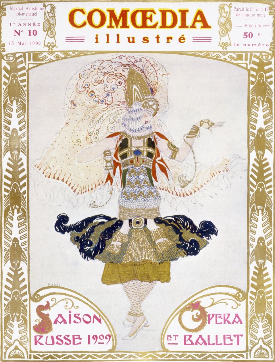 1909年，科莫迪亚的封面 作者 莱昂·巴克斯特