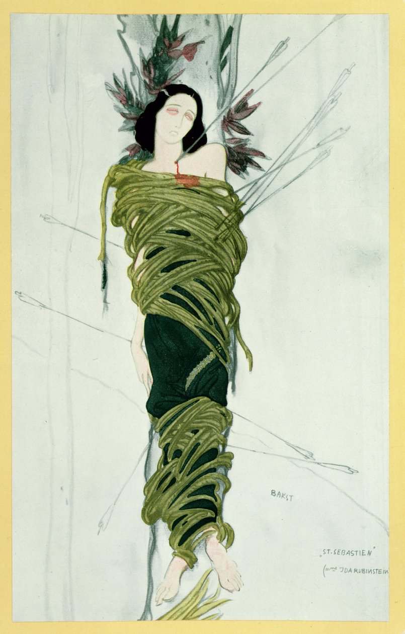 Ida Lvovna Rubinstein（c.1885-1960），圣塞巴斯蒂安烈士，c.1911-22 作者 莱昂·巴克斯特