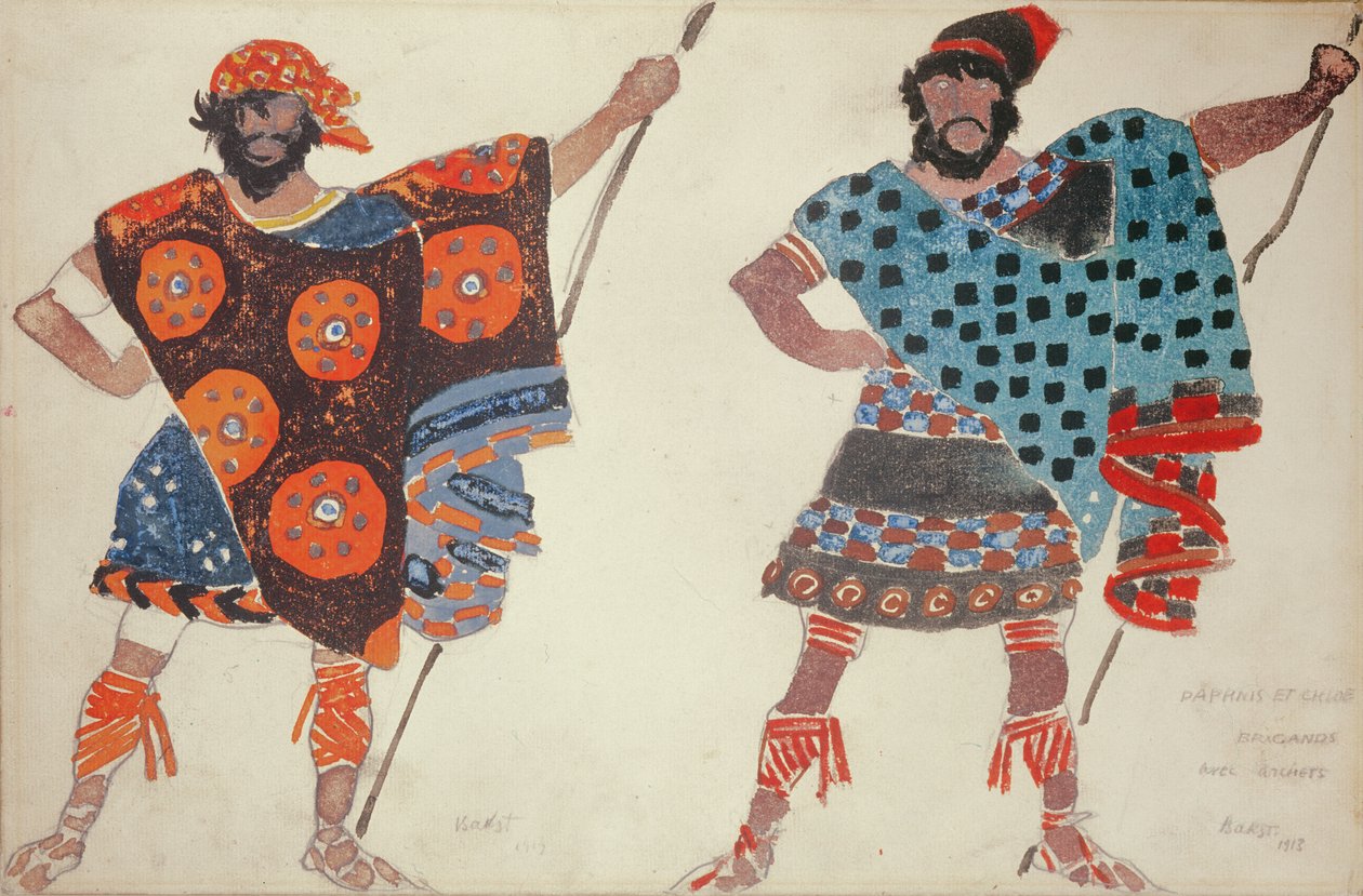 Daphnis和Chloe的海盗服装设计，1913年（水彩船上） 作者 莱昂·巴克斯特
