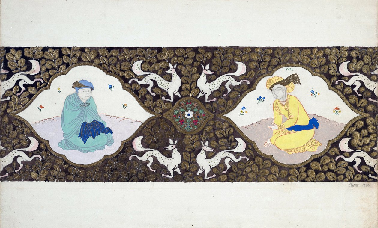 1922年Bohuslav Martinu的芭蕾舞剧“Ishtar”的预备设计 作者 莱昂·巴克斯特
