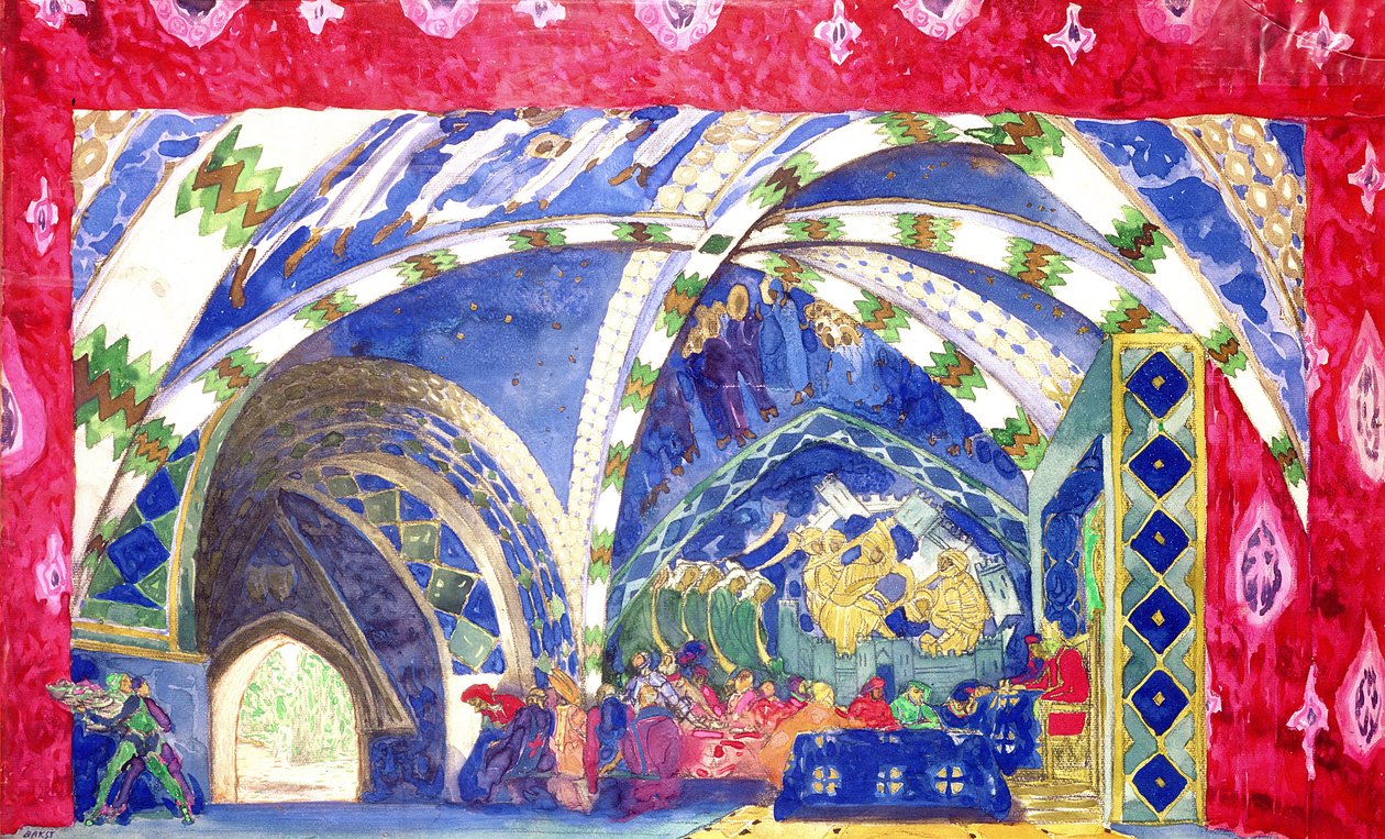 由Gabriele d&39;Annunzio设计的&39;La Pisanelle，或La Mort Parfumee&39;，1913年 作者 莱昂·巴克斯特