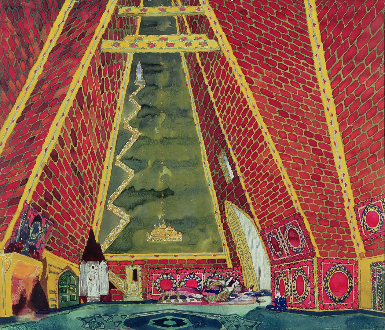 为“Thamar”设计设计，1912年 作者 莱昂·巴克斯特