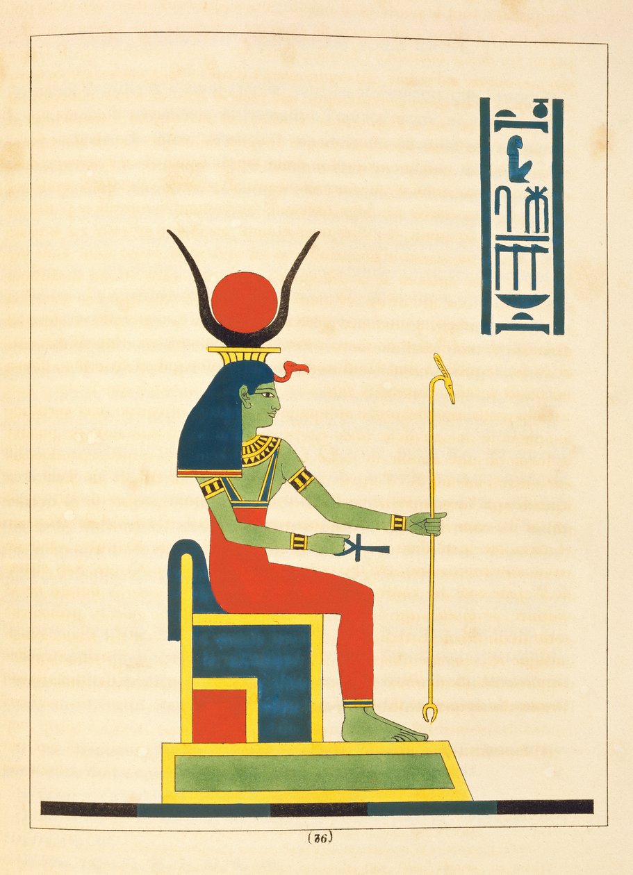 女神坚果，来自埃及万神殿的插图：来自古埃及的神话人物集合Jean-Francois Champollion，1823-25出版 作者 莱昂·简·约瑟夫·杜波依斯