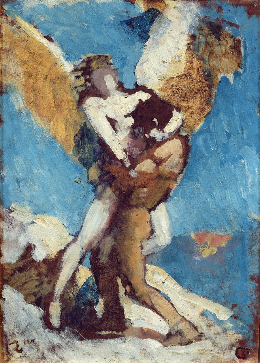 雅各布摔跤与天使，c.1876 作者 莱昂·约瑟夫·弗洛伦汀·波纳特