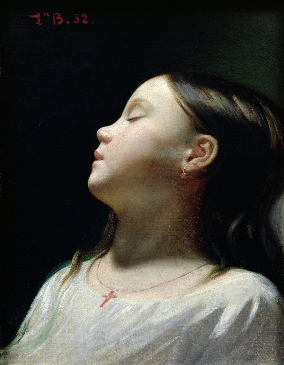 年轻女孩睡觉，1852年 作者 莱昂·约瑟夫·弗洛伦汀·波纳特
