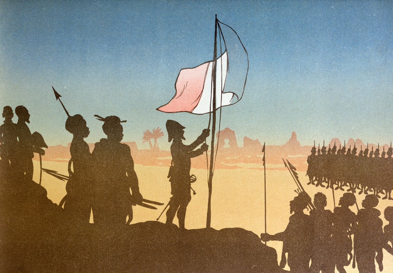 影戏剧描绘了1898年在Fashoda举起的法国国旗，1900年 作者 莱昂·莱罗伊