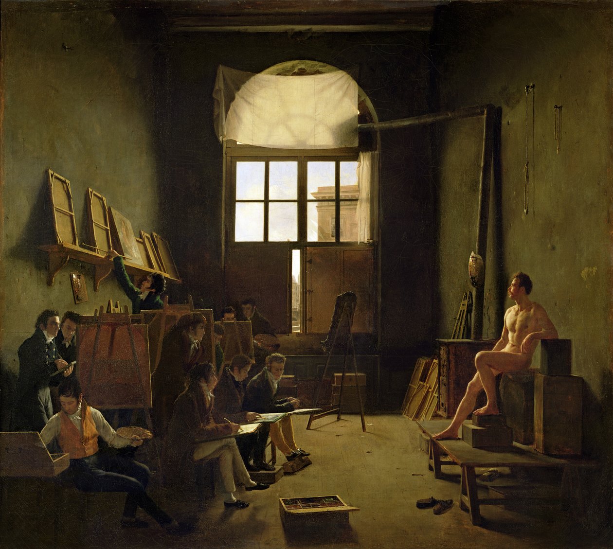 大卫的工作室，1814年 作者 莱昂·马修·科切罗