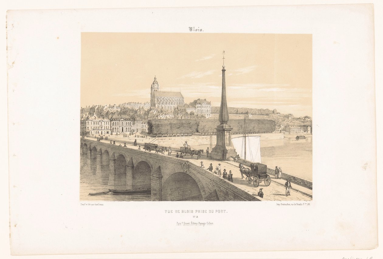 从桥上俯瞰布卢瓦
Vue de Blois prise du pont（物品上的标题）
当代法国（系列名称）
今天的法国（系列名称） 作者 莱昂·奥古斯特·阿塞琳娜