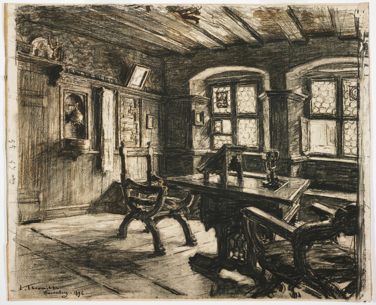 Durer的房间在纽伦堡，1896年 作者 莱昂·奥古斯丁·莱米特