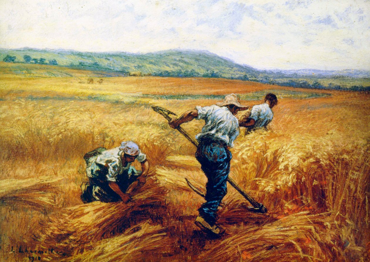 收割者，1910年。 作者 莱昂·奥古斯丁·莱米特