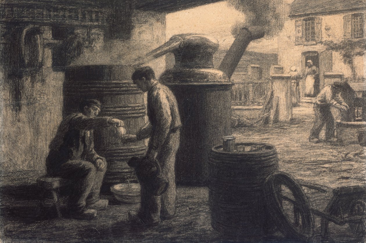 酿酒厂； Alembic的“ Eau-de-Vie-de Marc或L”品酒师，约1872年 作者 莱昂·奥古斯丁·莱米特