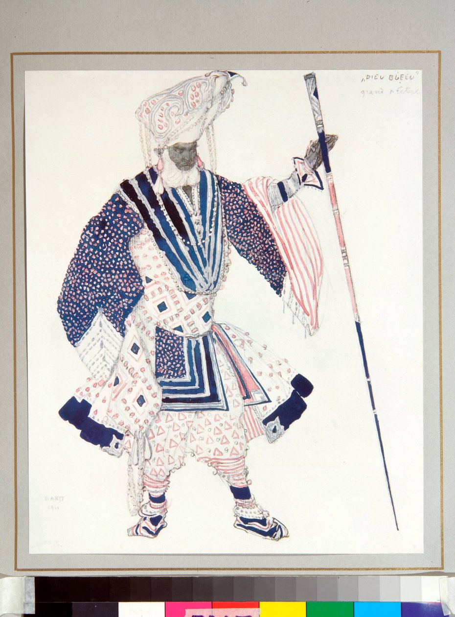 俄罗斯芭蕾舞团："Grand pretre" 莱昂-巴克斯特（1866-1924 年）为米歇尔-福金的芭蕾舞剧 "Le dieu Bleu "设计的服装 作者 莱昂·巴克斯特