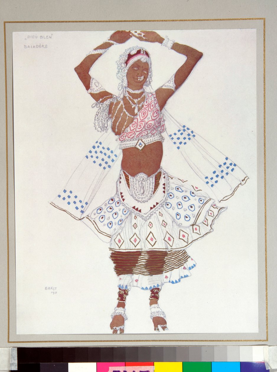 俄罗斯芭蕾舞团："bayadere" 莱昂-巴克斯特（1866-1924 年）为米歇尔-福金的芭蕾舞剧 "Le dieu Bleu "设计的服装 作者 莱昂·巴克斯特