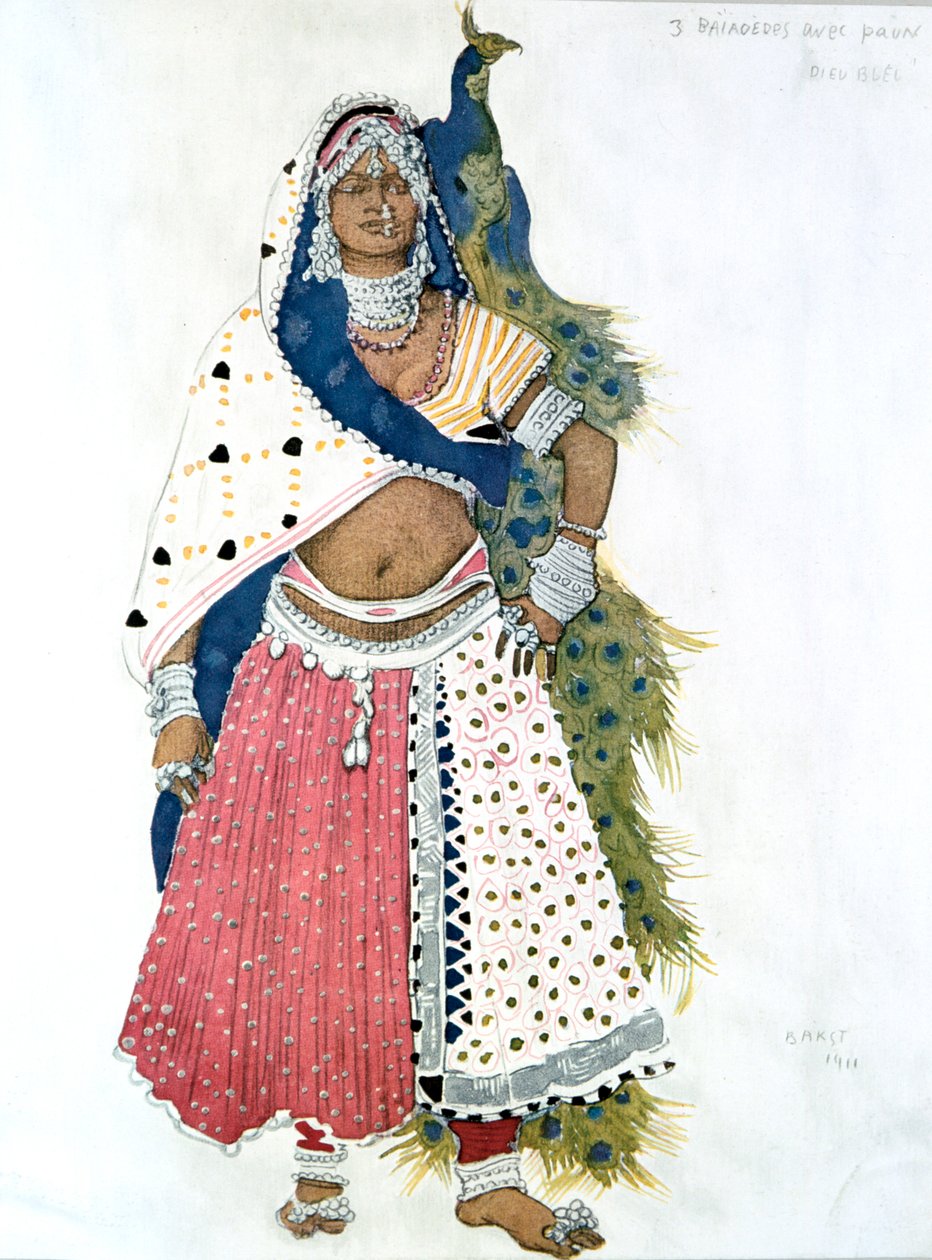 孔雀戏装，芭蕾舞服装设计，1911年 作者 莱昂·巴克斯特