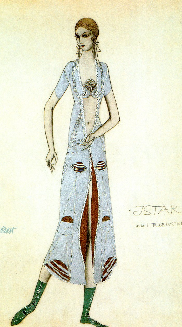 艾达·鲁宾斯坦（Ida Rubinstein）的服装设计，伊什塔尔（Ishtar），1924年。 作者 莱昂·巴克斯特
