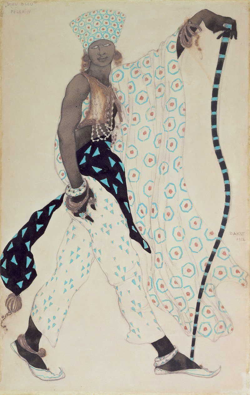“Le Pelerin：Blue God，1912”的服装设计 作者 莱昂·巴克斯特