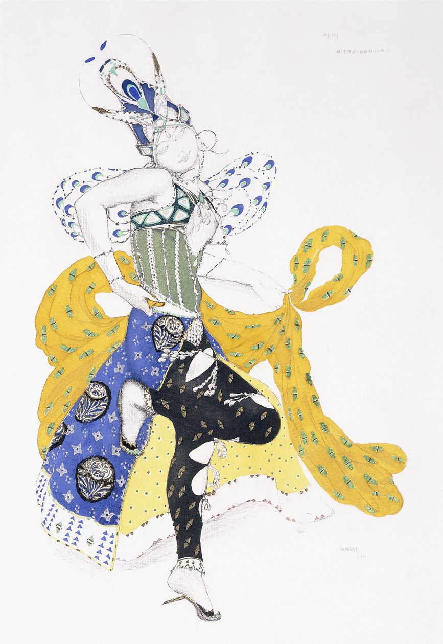 Trouchanova夫人在《 La Peri》中的服装设计，1911年 作者 莱昂·巴克斯特