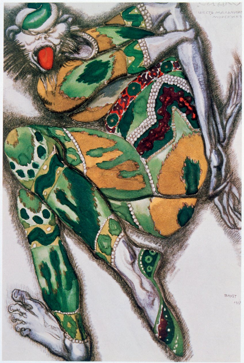 Seefenfel的服装设计，来自萨德科（Sadko），1917年 作者 莱昂·巴克斯特