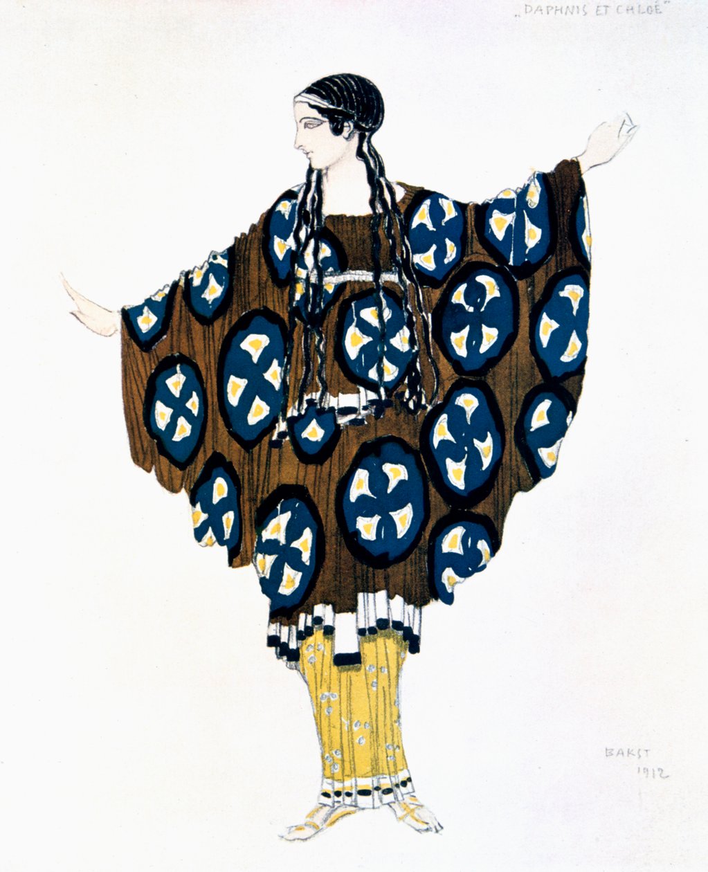 芭蕾舞剧《 Ravels Daphnis et Chloe》作品的服装设计，1912年 作者 莱昂·巴克斯特