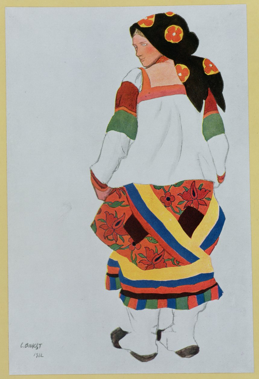 Costume design for a Peasant Girl 作者 莱昂·巴克斯特