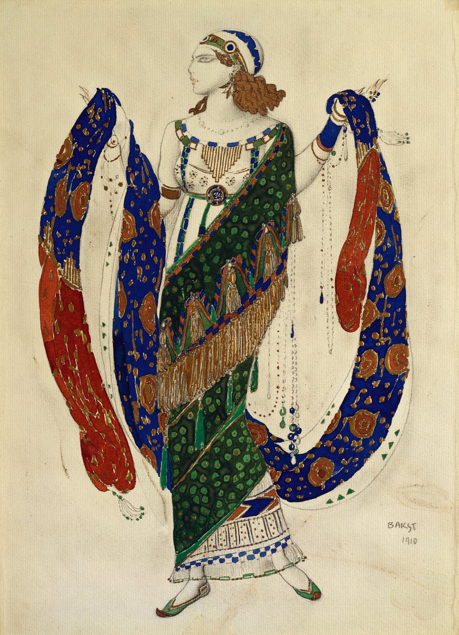 1910年“埃及艳后”舞者的服装设计 作者 莱昂·巴克斯特