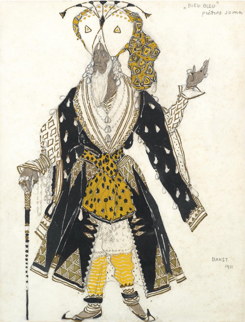 哈恩（R. Hahn）的《蓝色芭蕾舞团》的服装设计，1911年 作者 莱昂·巴克斯特
