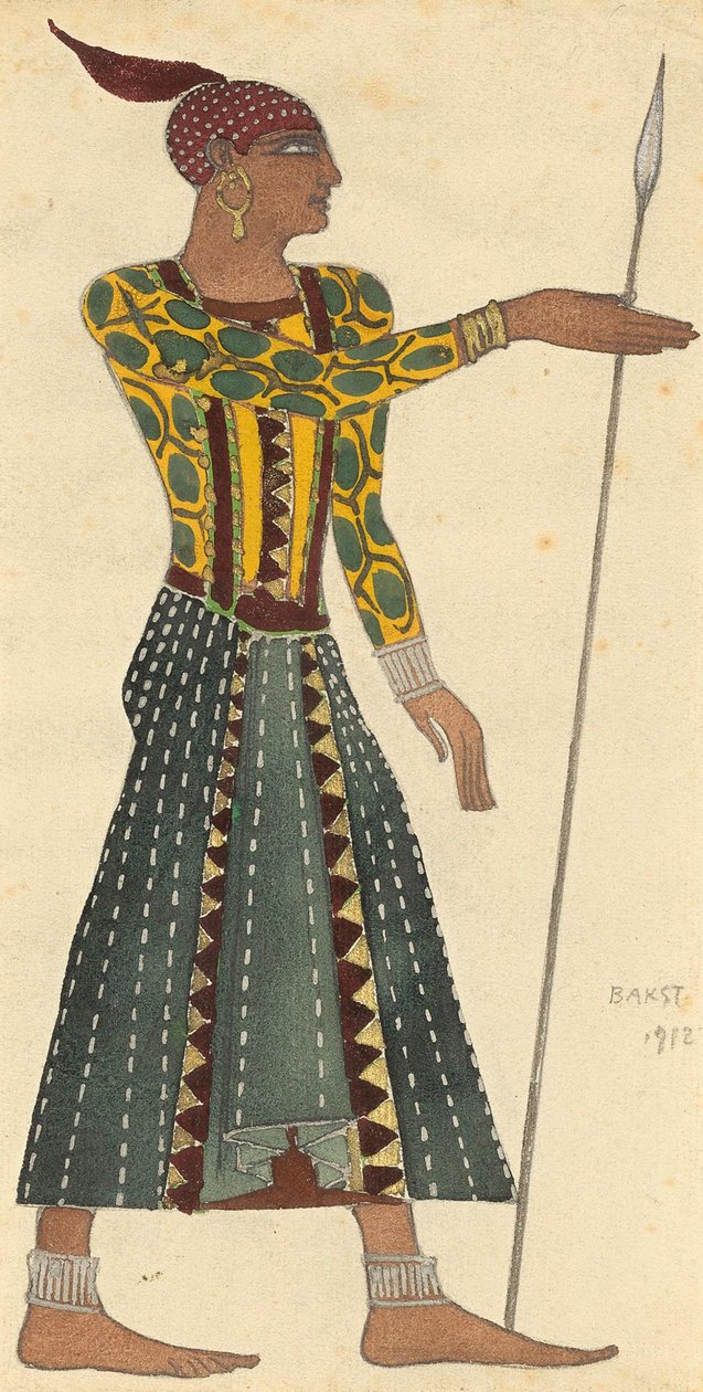 A. Arensky的芭蕾舞剧《埃及艳后》的服装设计，1912年。 作者 莱昂·巴克斯特
