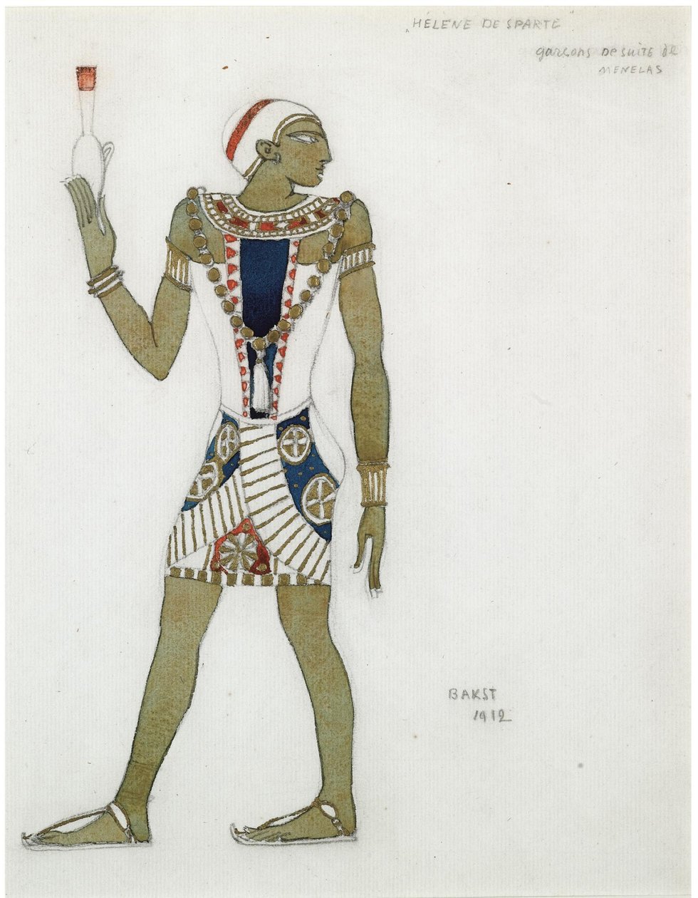 E. Verhaeren和D. deSéverac的芭蕾舞剧《Hélènede Sparte》的服装设计，1912年 作者 莱昂·巴克斯特