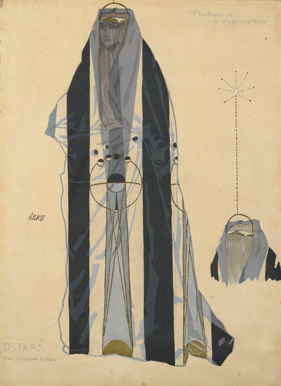 Bohuslav Martinu的芭蕾舞剧Istar的服装设计，约1922年。 作者 莱昂·巴克斯特