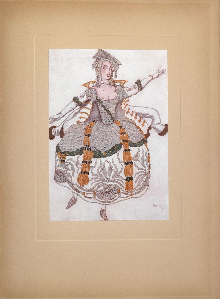 柴可夫斯基（P. Tchaikovsky）的芭蕾舞剧《睡美人》服装设计，1921年 作者 莱昂·巴克斯特