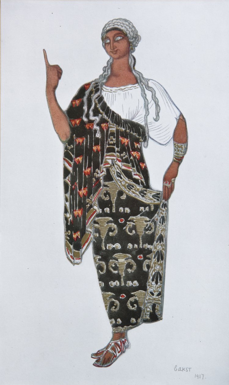 Ildebrando Pizzetti的歌剧Fedra服装设计，1917年 作者 莱昂·巴克斯特