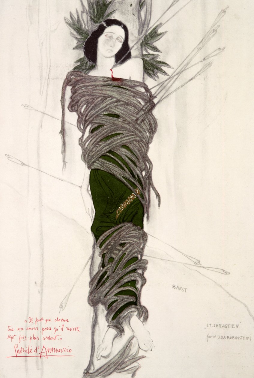 艾达·鲁宾斯坦（Ida Rubinstein）的服装设计，1911年 作者 莱昂·巴克斯特
