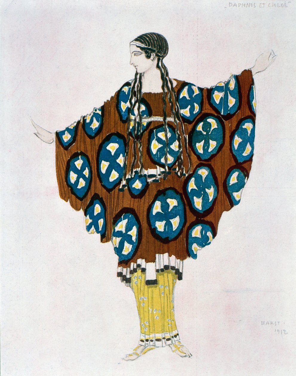 莫里斯·拉威尔 (1875-1937) 1912 年为达芙妮和克洛伊设计的服装（水彩） 作者 莱昂·巴克斯特