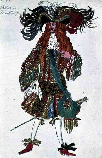 宫廷贵族的服装，选自《睡美人》。 作者 莱昂·巴克斯特