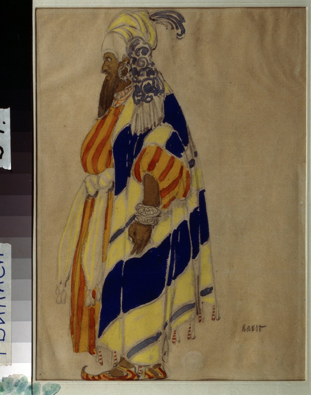 Mily (Mili, Milli) Alexeyevich Balakirev (1837-1910) 的芭蕾舞剧《伊斯兰》服装设计。莱昂-巴克斯特（1866-1924 年）的绘画。纸面钢笔画 格鲁吉亚国立艺术博物馆，第比利斯。 作者 莱昂·巴克斯特