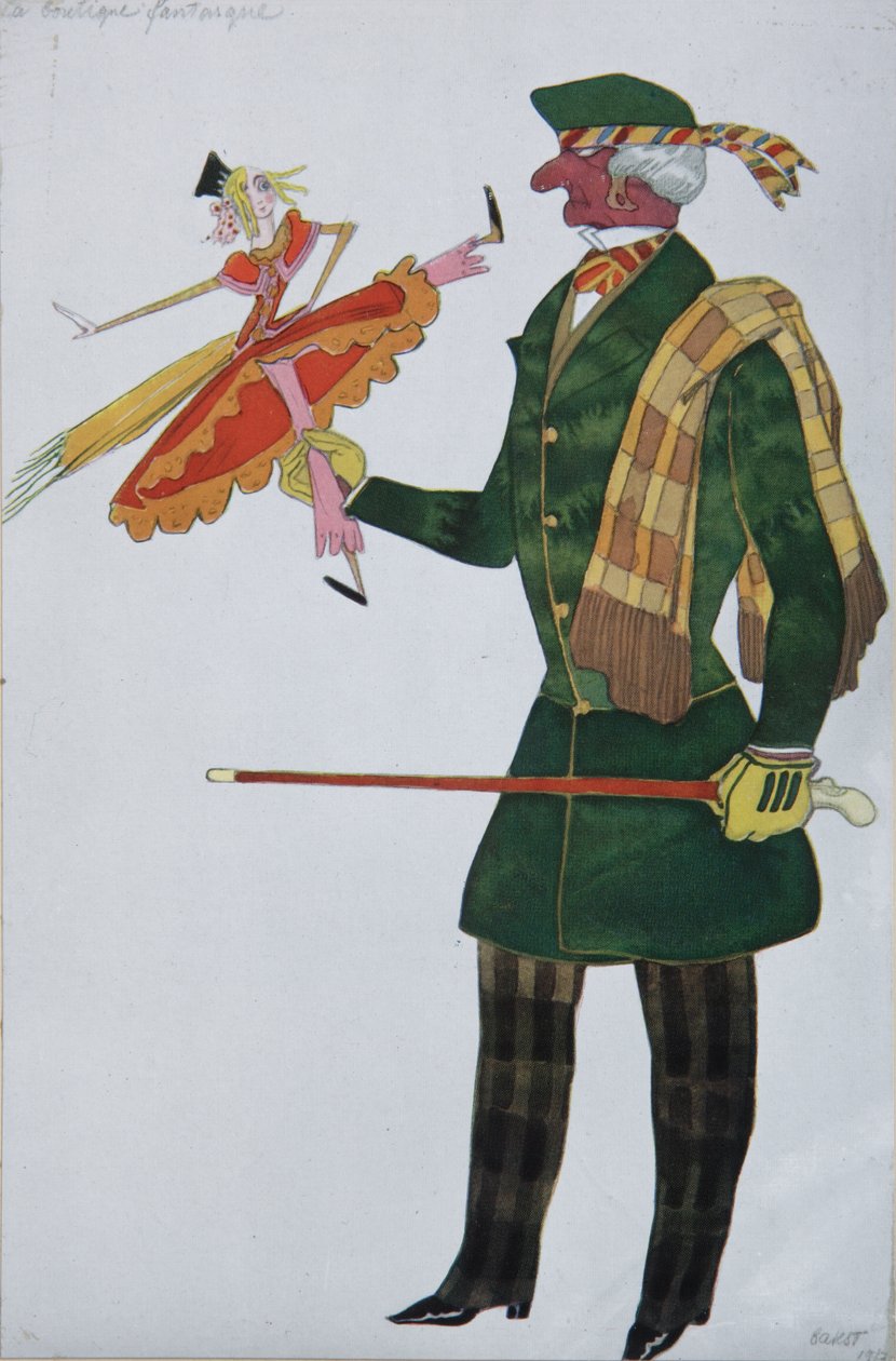 英国人。 G. Rossini的芭蕾舞剧《魔术玩具店》的服装设计，1919年 作者 莱昂·巴克斯特