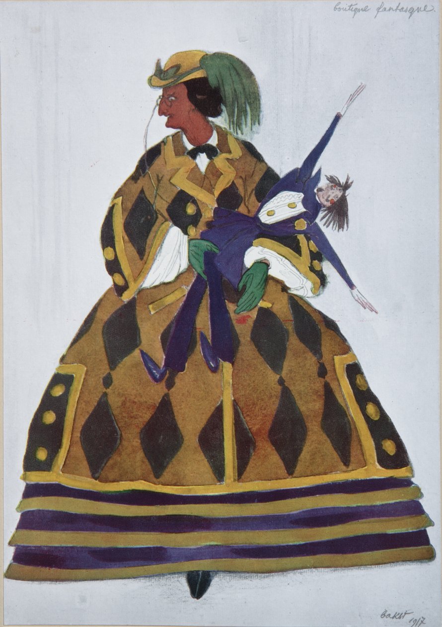 英国女人。 G. Rossini的芭蕾舞剧《魔术玩具店》的服装设计，1919年 作者 莱昂·巴克斯特