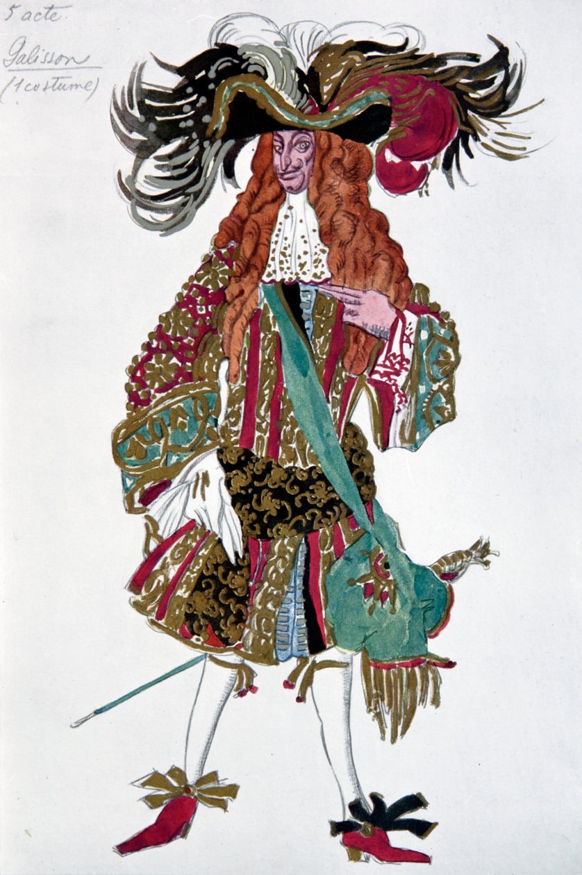 加里森。柴可夫斯基（P. Tchaikovsky）的芭蕾舞剧《睡美人》服装设计，1921年 作者 莱昂·巴克斯特