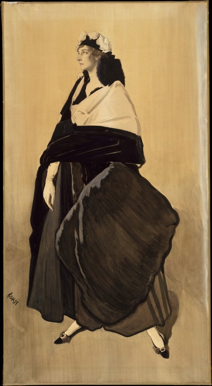 艾达·鲁宾斯坦（Ida Rubinstein）-俄罗斯舞者艾达·鲁宾斯坦（Ida Rubinstein）的肖像 作者 莱昂·巴克斯特