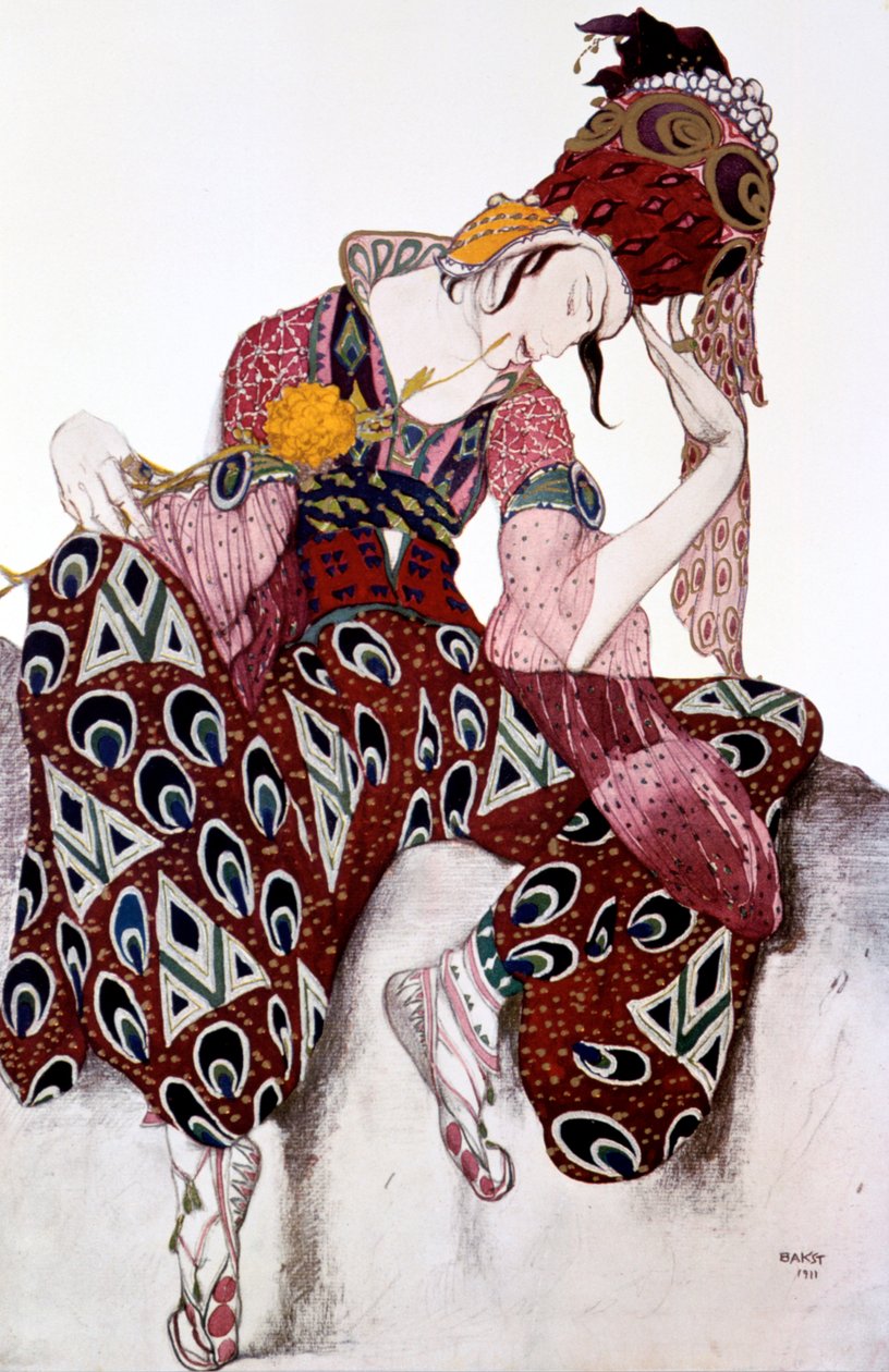 伊斯坎德尔（Iskander），保罗·杜卡斯（Paul Dukas）为La Peri芭蕾音乐设计的服装，c1913年 作者 莱昂·巴克斯特