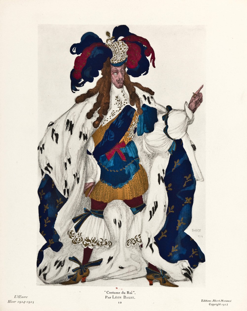 王。柴可夫斯基（P. Tchaikovsky）的芭蕾舞剧《睡美人》服装设计，1921年 作者 莱昂·巴克斯特
