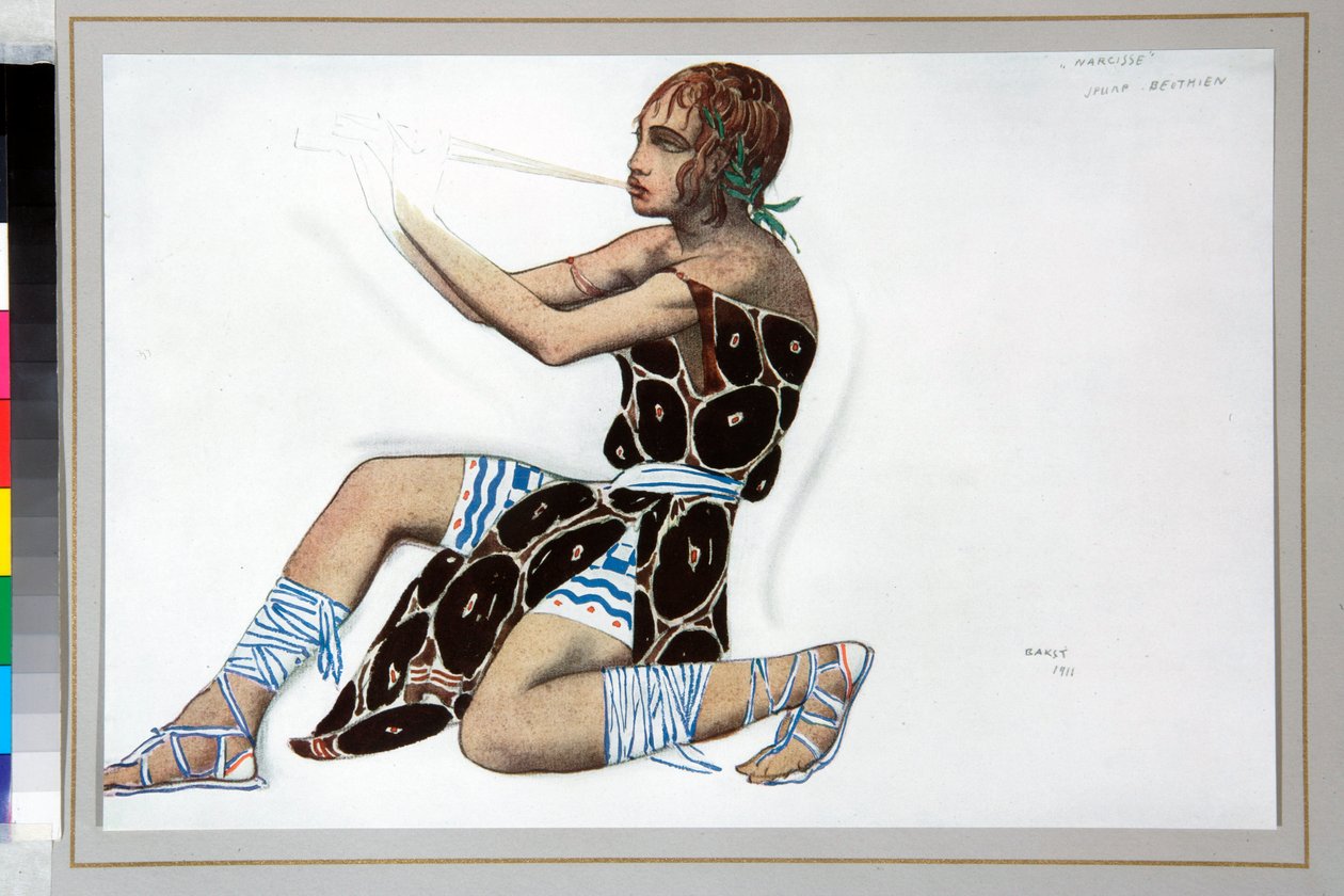 "Narcisse" 服装由 Leon Bakst（1866-1924 年）为 Nicolas Tcherepnine（1873-1945 年）的芭蕾舞剧 "Narcisse "设计 作者 莱昂·巴克斯特