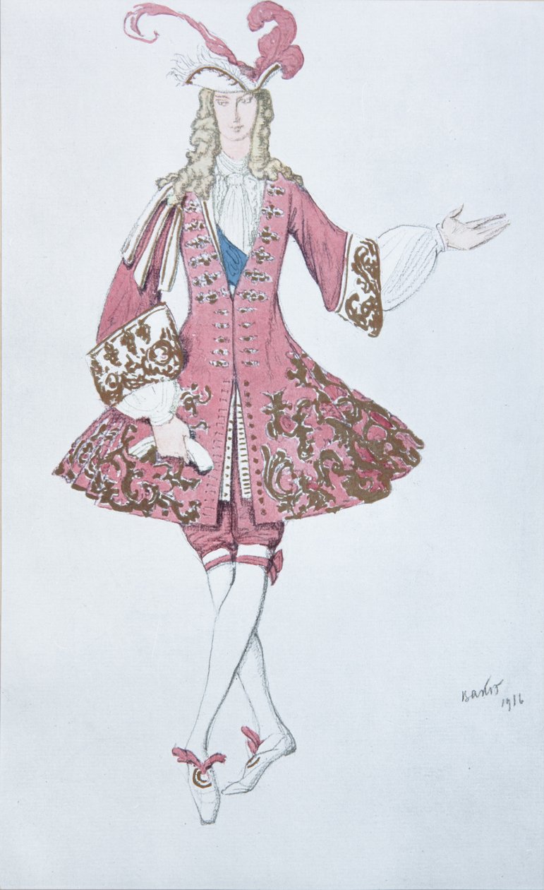 Page de la princesse。 P. Tchaikovsky的芭蕾舞剧《睡美人》的服装设计，1916年 作者 莱昂·巴克斯特