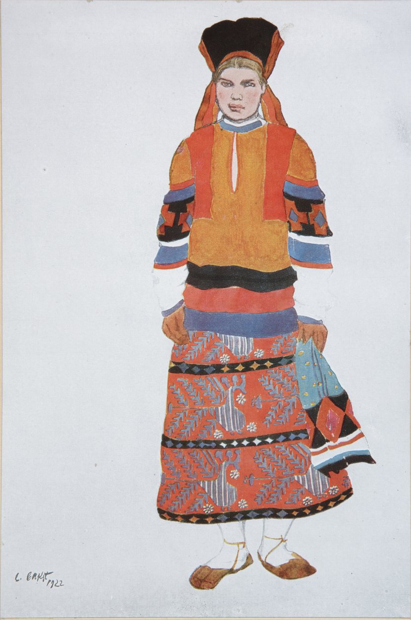 农民的女人。 1922年在巴黎ThéâtreFemina的Vaudeville Old Moscow的服装设计 作者 莱昂·巴克斯特